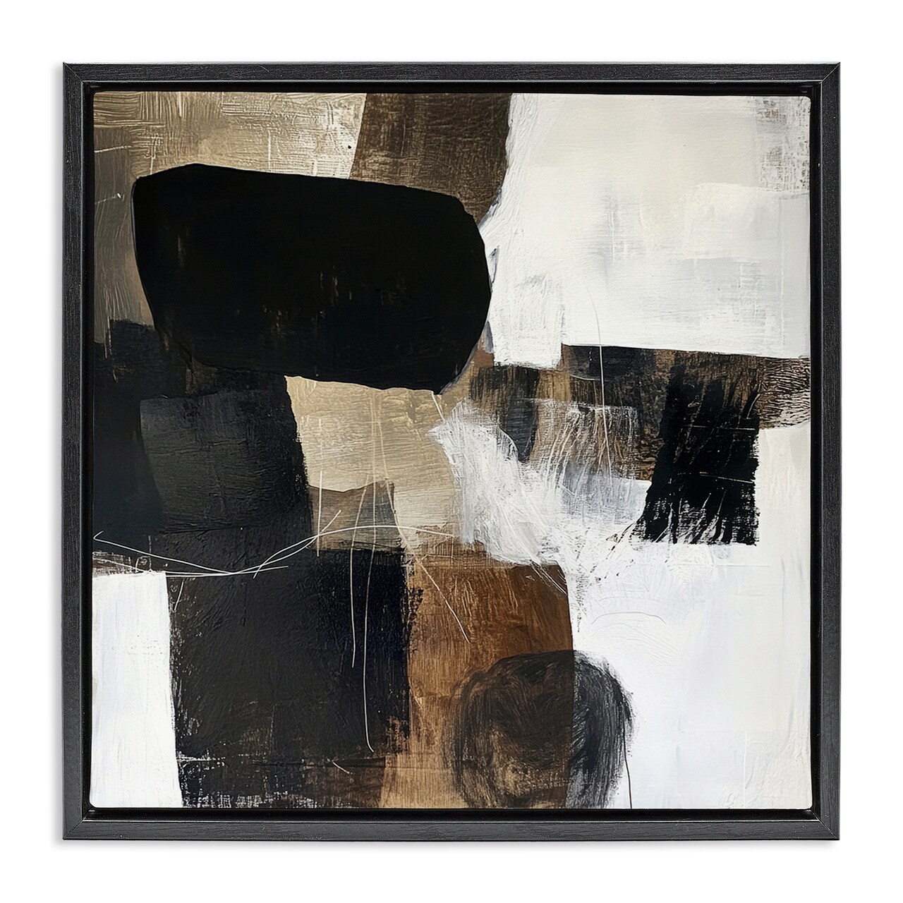 Stupell Industries Earthly Hues Abstract Design Floating Frame, design by Petal Prints Design